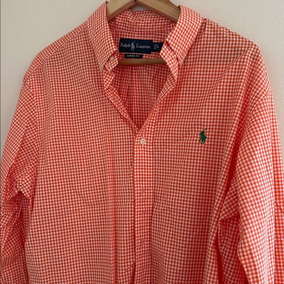 Ralph Lauren Vibrant Orange Gingham Shirt - Picture 3 of 4